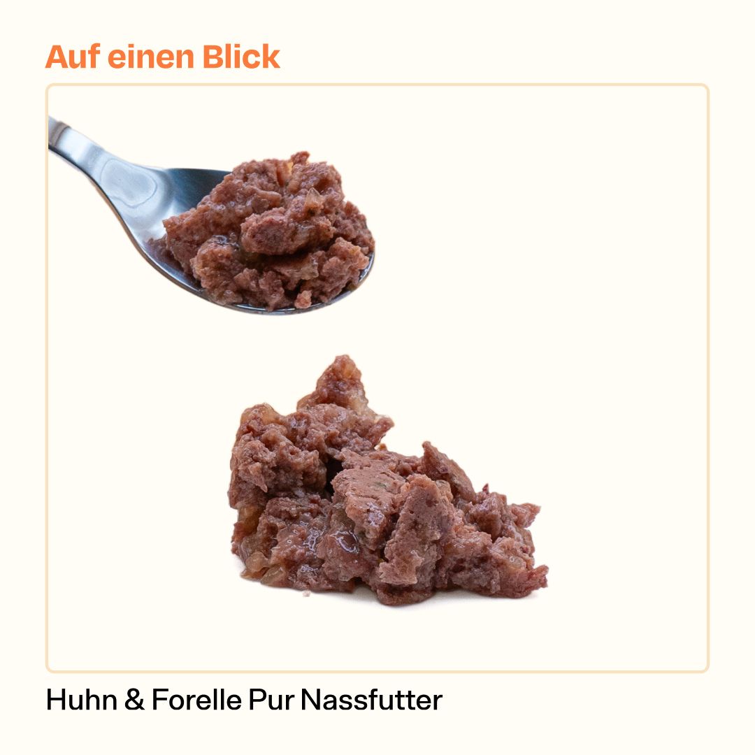 12x85g Huhn & Forelle Pur Nassfutter