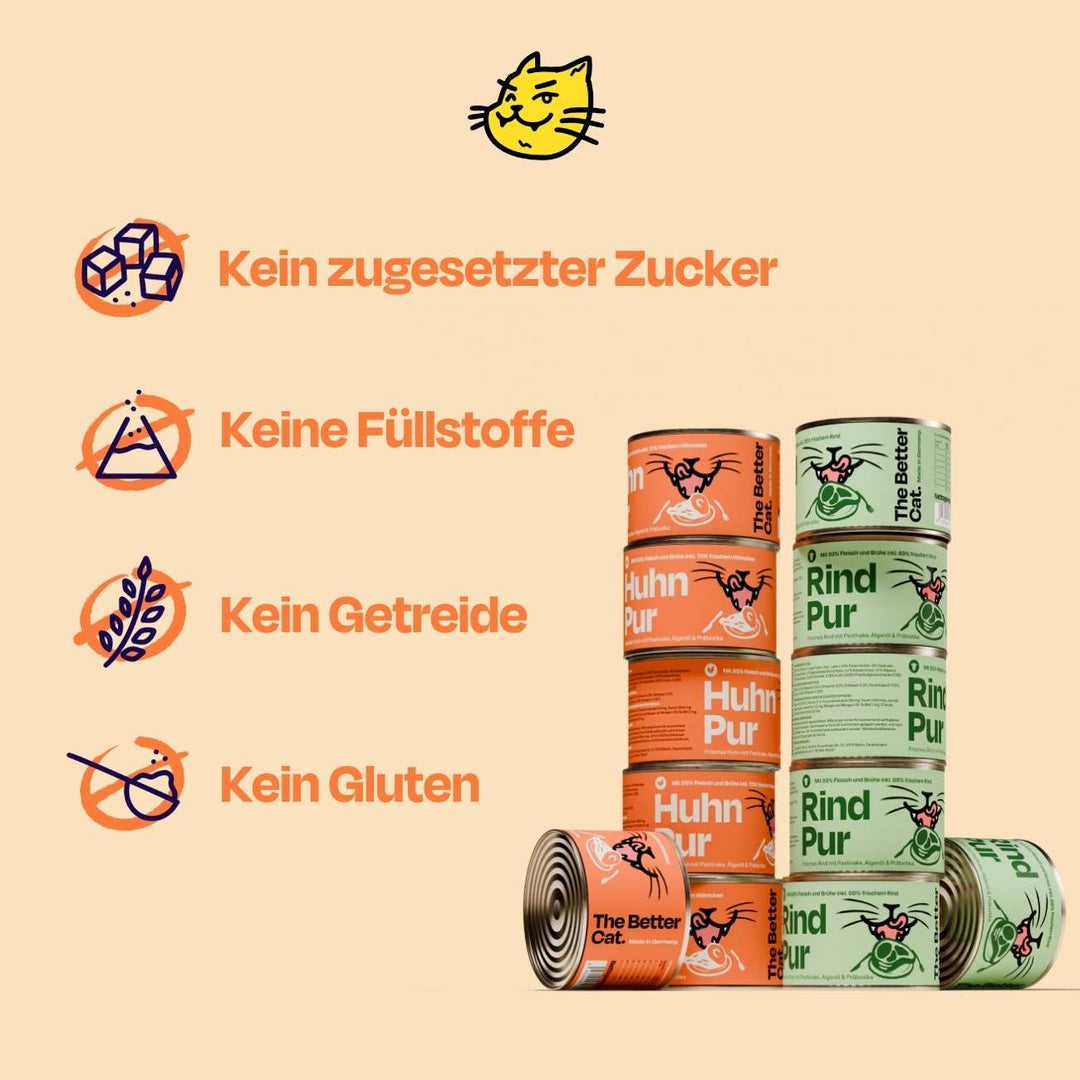 6x200g Monoprotein Rind Pur Nassfutter