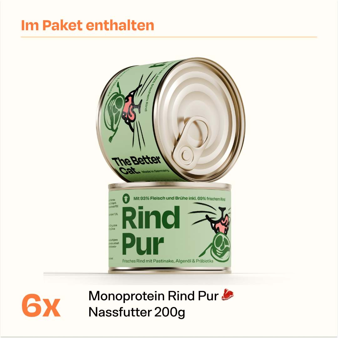 6x200g Monoprotein Rind Pur Nassfutter