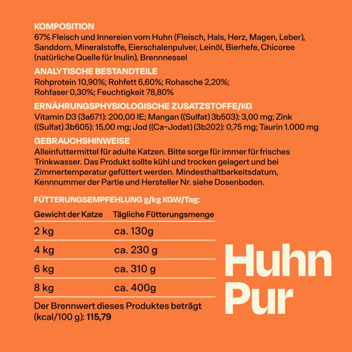 6x200g Monoprotein Huhn Pur Nassfutter