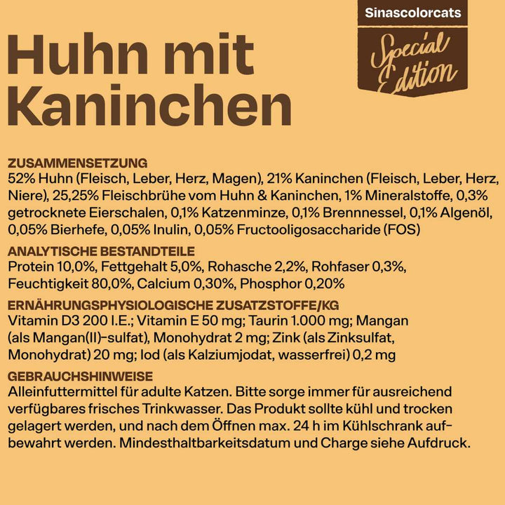 6x200g Huhn mit Kaninchen Nassfutter