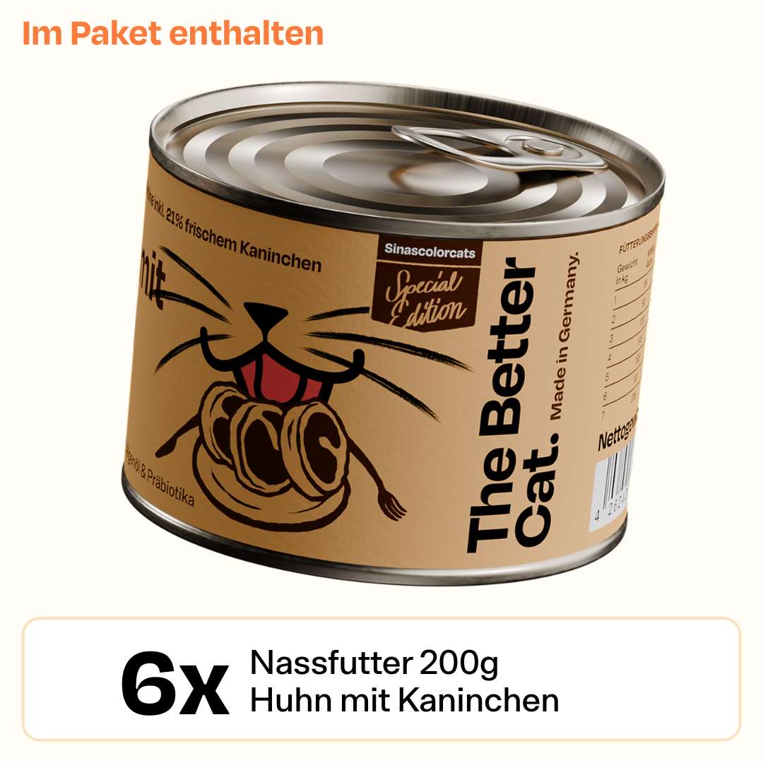 6x200g Huhn mit Kaninchen Nassfutter