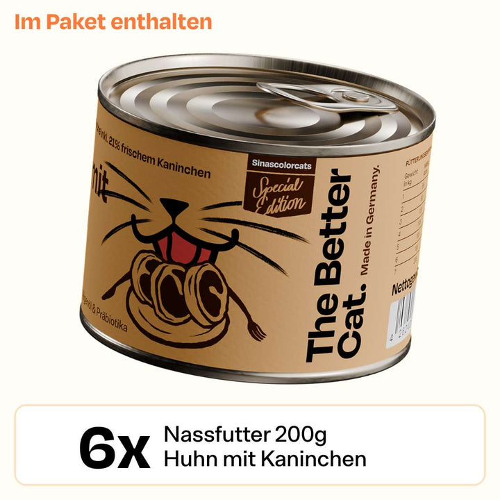 6x200g Huhn mit Kaninchen Nassfutter