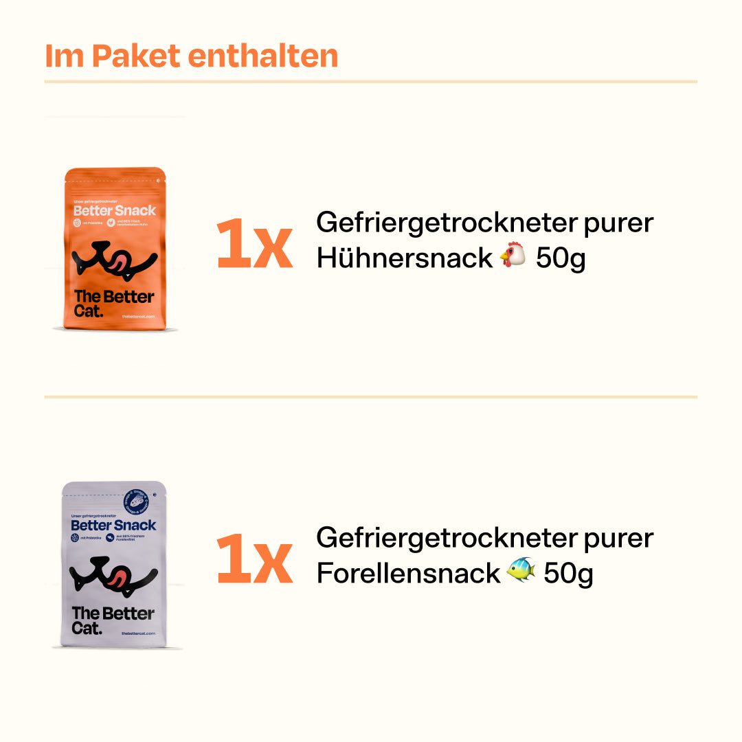 2x 50g gefriergetrockneter Snack Mix