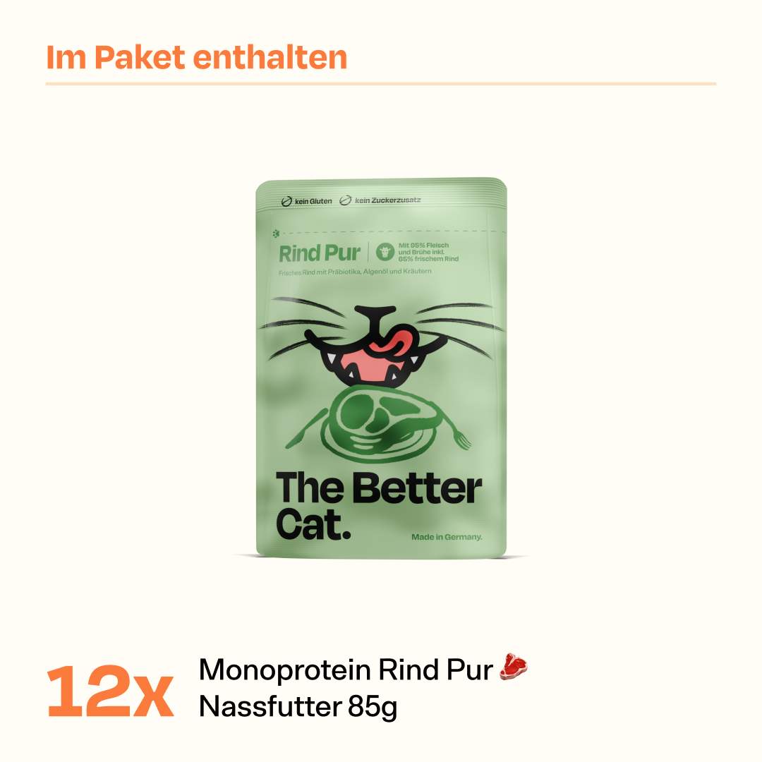 12x85g Monoprotein Rind Pur Nassfutter