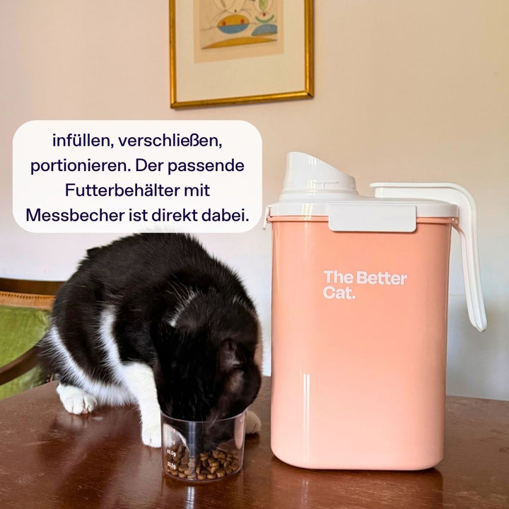 Katzenfutterbehälter mit Messbecher