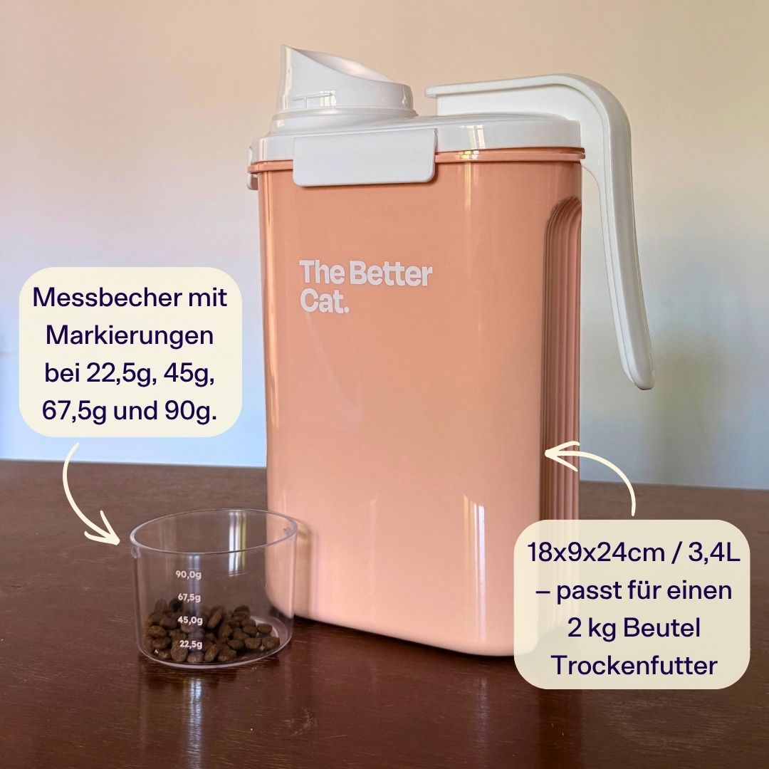 Katzenfutterbehälter mit Messbecher