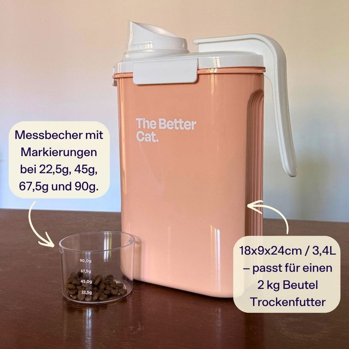 Katzenfutterbehälter mit Messbecher