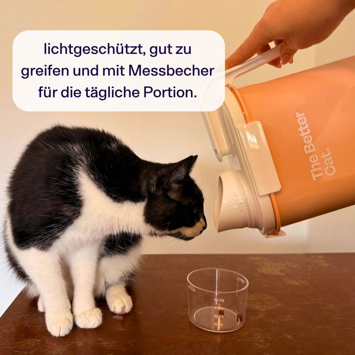 Katzenfutterbehälter mit Messbecher