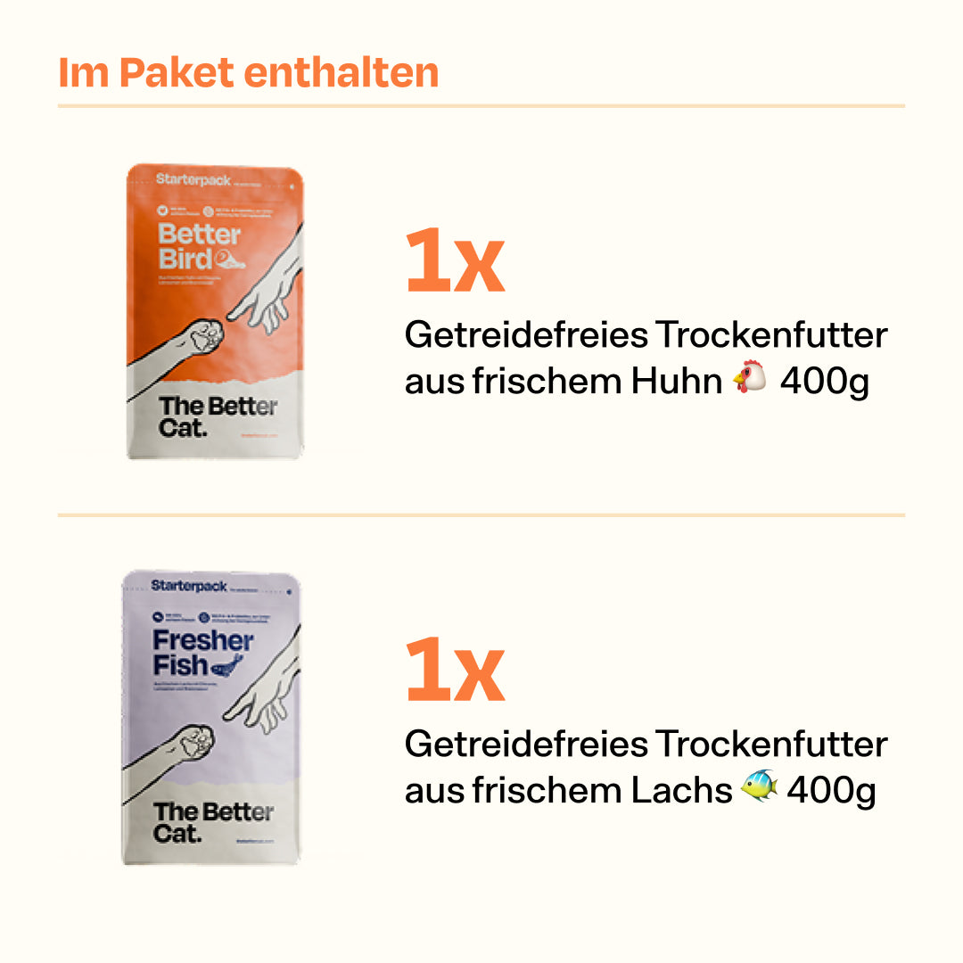 2x 400g Getreidefreies Trockenfutter Mix