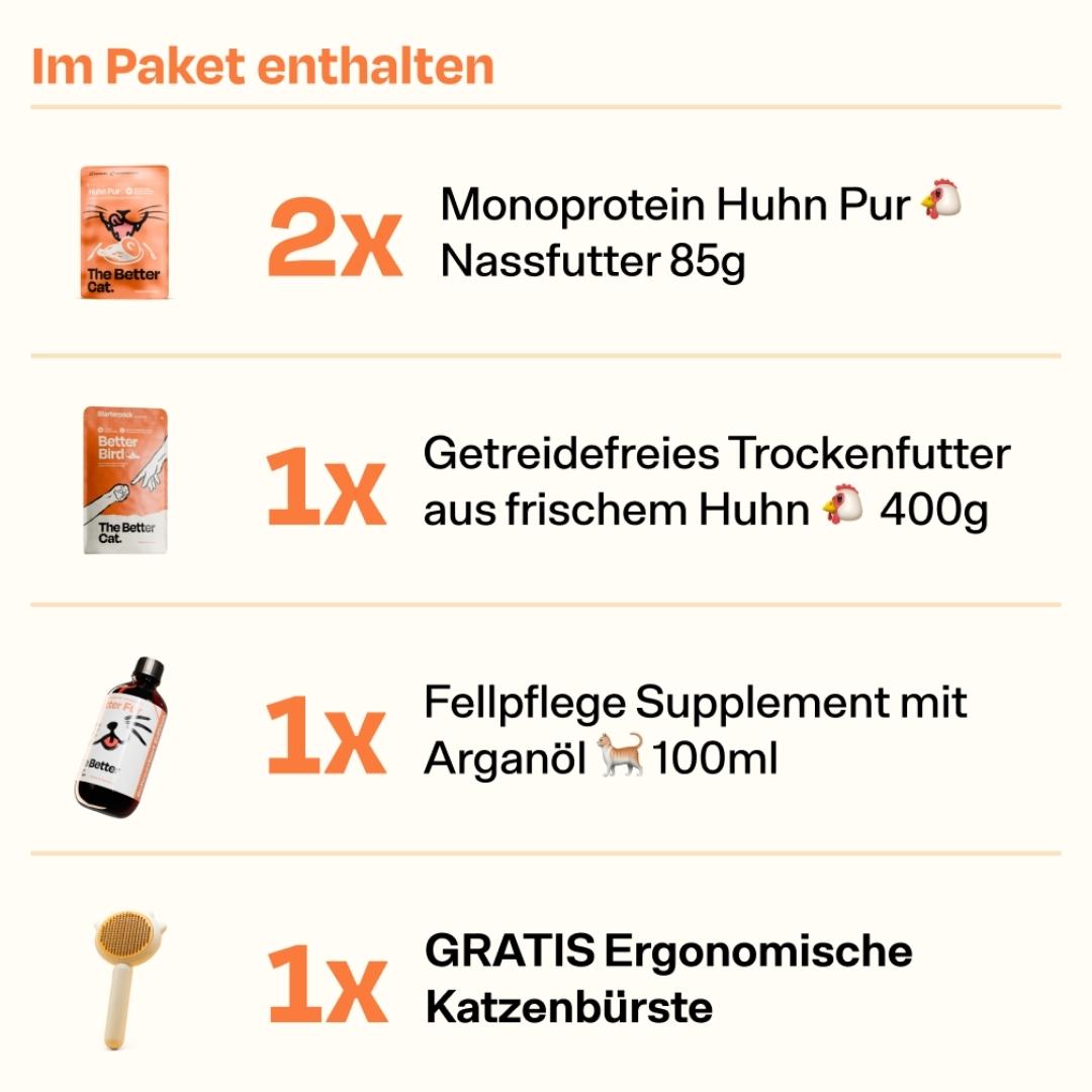 Flohschutz-Paket mit GRATIS ergonomischer Katzenbürste