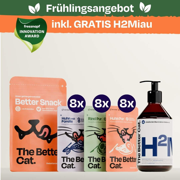Nassfutter Starterpack inkl. GRATIS H2Miau Hydration Booster