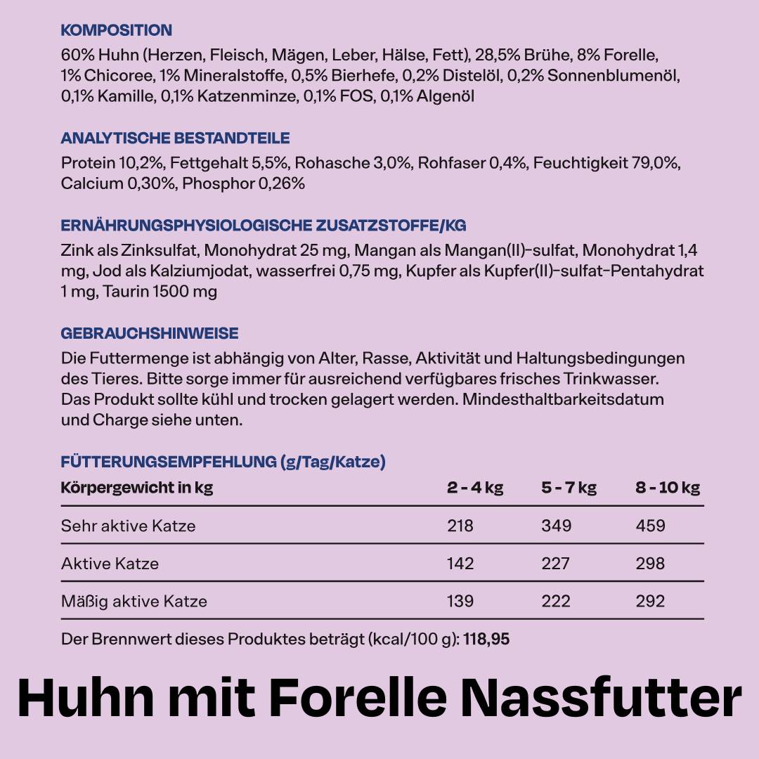 7x85g Huhn & Forelle Pur Nassfutter