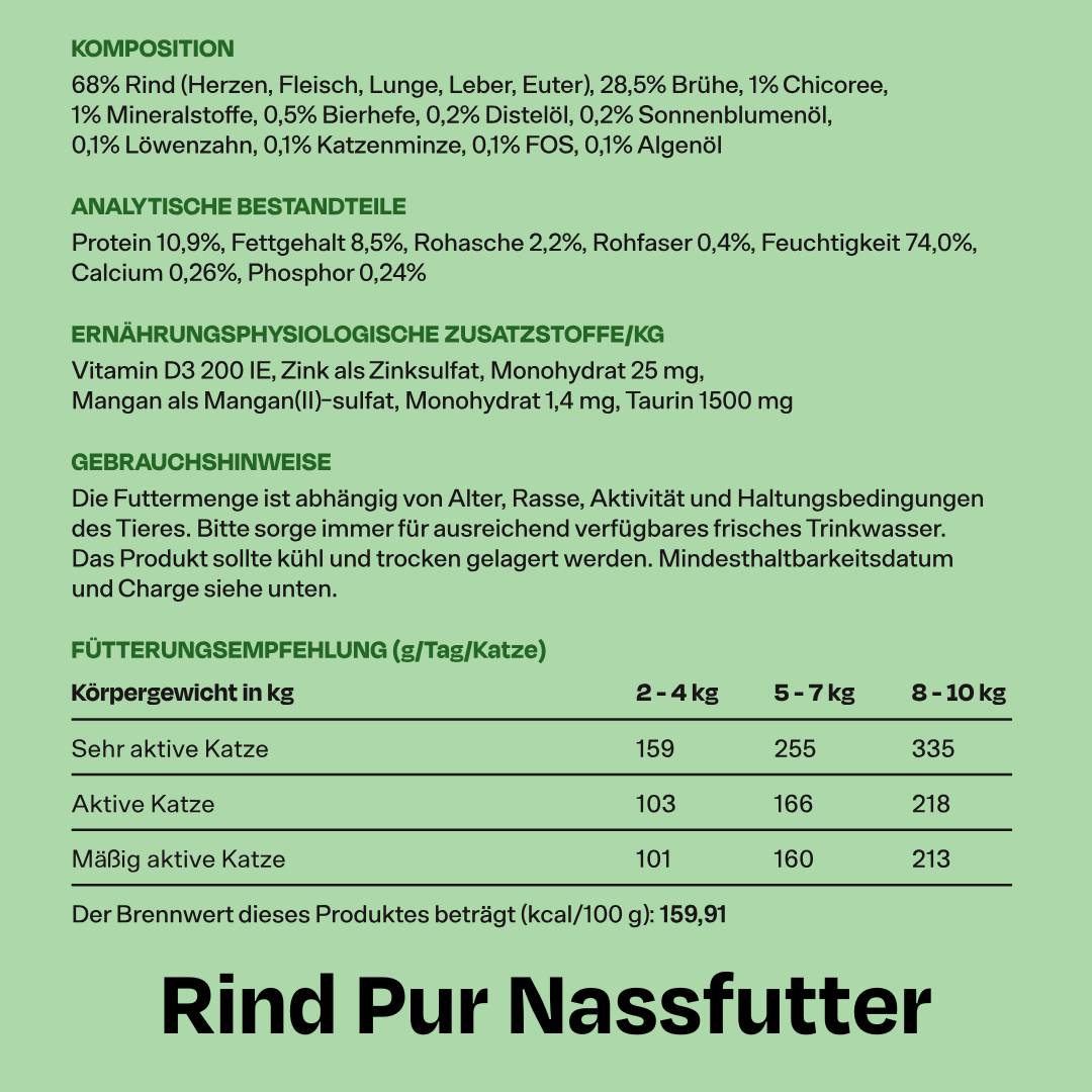 12x85g Monoprotein Rind Pur Nassfutter