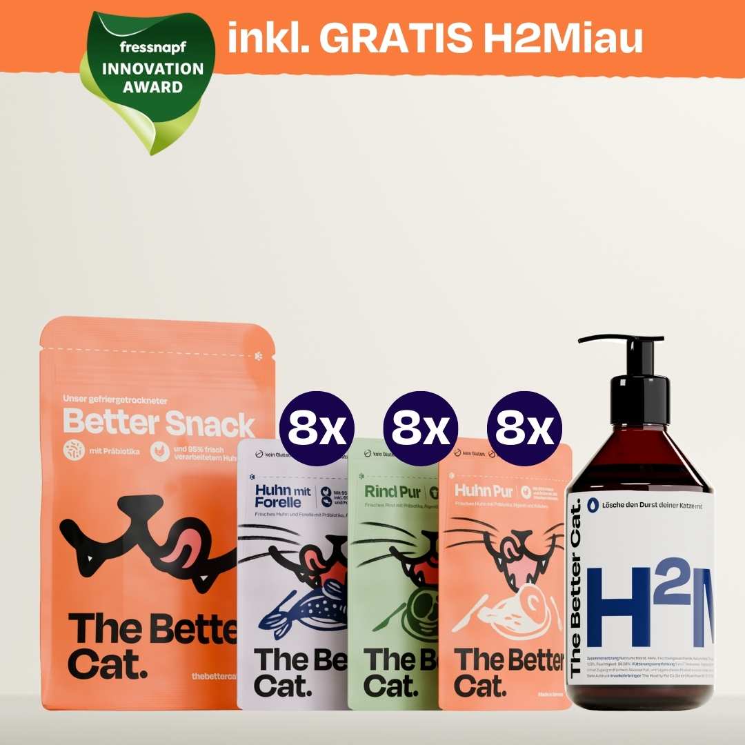 Nassfutter Starterpack inkl. GRATIS H2Miau Hydration Booster